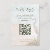 Carte D'accompagnement Code QR RSVP Bohème Côtière Héron (Devant)
