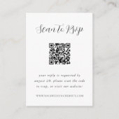 Carte D'accompagnement Code QR RSVP Calligraphie Élégante (Devant)