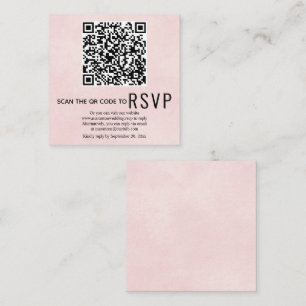 Carte D'accompagnement Code QR RSVP coloré mariage rose doux