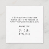 Carte D'accompagnement Code QR RSVP Élégant Classique (Dos)