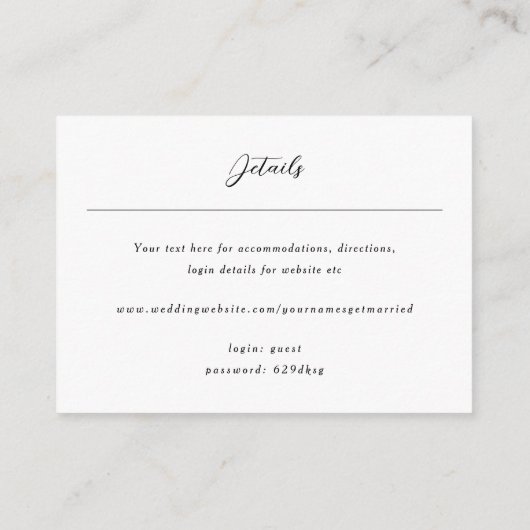 Carte D'accompagnement Code QR Rsvp en ligne (Dos)