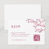 Carte D'accompagnement Code QR | RSVP Fleur de Cerisier (Devant / Derrière)