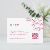 Carte D'accompagnement Code QR | RSVP Fleur de Cerisier (Debout devant)