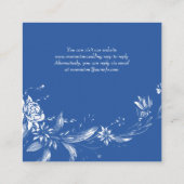 Carte D'accompagnement Code QR RSVP, fleurs bleues mariage floral (Dos)