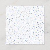 Carte D'accompagnement Code QR RSVP frontière bleue et confetti (Dos)