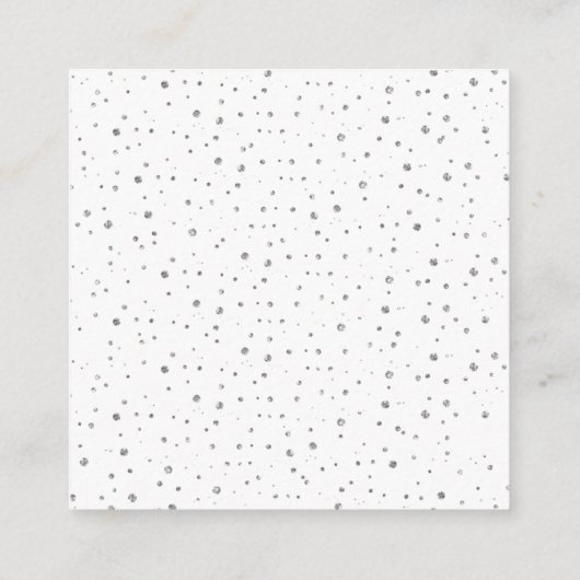 Carte D'accompagnement Code QR RSVP frontière grise et confetti argenté (Dos)