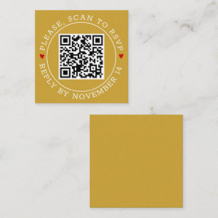 Carte D'accompagnement Code QR RSVP frontière or moderne mariage
