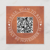 Carte D'accompagnement Code QR RSVP mariage de automne en terre cuite tac (Devant)