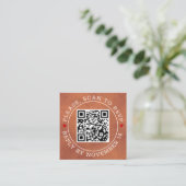 Carte D'accompagnement Code QR RSVP, mariage en terre cuite tachée (Debout devant)