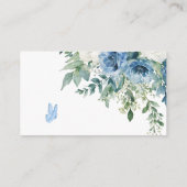 Carte D'accompagnement Code QR RSVP Mariage Fleurs Bleu Poussiéreux (Dos)