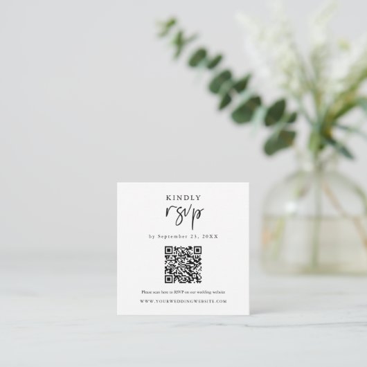 Carte D'accompagnement Code QR RSVP Mariage moderne Insertion (Debout devant)