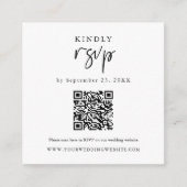 Carte D'accompagnement Code QR RSVP Mariage moderne Insertion (Devant)