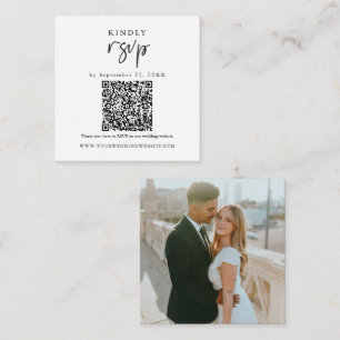Carte D'accompagnement Code QR RSVP Mariage moderne Insertion