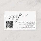 Carte D'accompagnement Code QR RSVP mariage photo moderne site web (Devant)