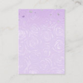 Carte D'accompagnement Code QR RSVP papillon argent violet élégant (Dos)