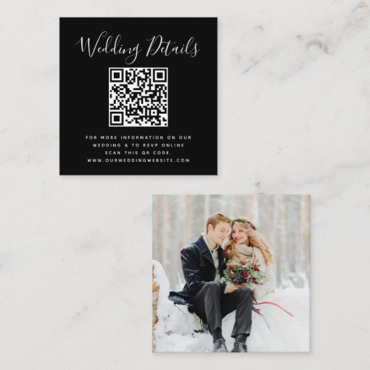 Carte D'accompagnement Code QR RSVP photo (Devant / Derrière)