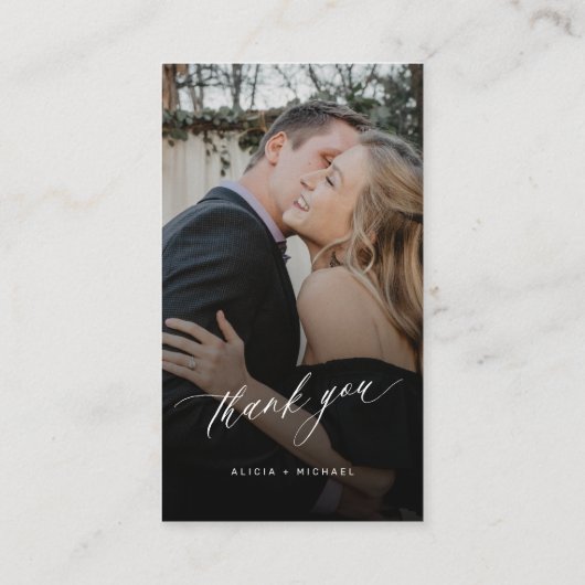 Carte D'accompagnement Code QR RSVP photo mariage site élégant (Dos)