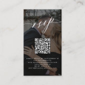 Carte D'accompagnement Code QR RSVP photo mariage site élégant (Devant)