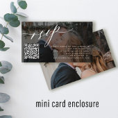 Carte D'accompagnement Code QR RSVP simple photo mariage site Web