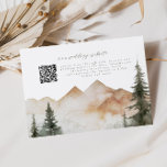 Carte D'accompagnement Code QR Rustic Mountain Mariage RSVP<br><div class="desc">Il s'agit d'une carte RSVP de mariage de montagne avec une belle scène de chute d'aquarelle et une élégante paire de polices. Modifier tous les termes et toutes les couleurs sauf la couleur de la scène de montagne aquarelle. // Pour les articles correspondants, visitez la collection "SAWYER" dans le magasin...</div>