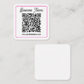 Carte D'accompagnement Code QR scannable avec écriture manuscrite cursive (Devant / Derrière)