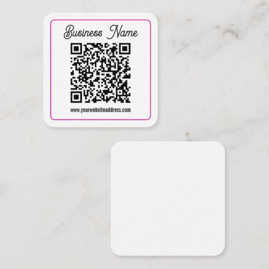 Carte D'accompagnement Code QR scannable avec écriture manuscrite cursive (Devant / Derrière)