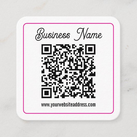Carte D'accompagnement Code QR scannable avec écriture manuscrite cursive (Devant)