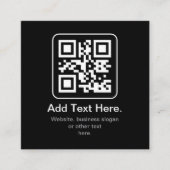 Carte D'accompagnement Code QR scannable moderne | Noir Blanc & Gris (Devant)