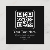 Carte D'accompagnement Code QR scannable moderne | Noir Blanc & Gris (Devant)