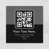 Carte D'accompagnement Code QR scannable moderne | Noir Gris & Blanc (Devant)