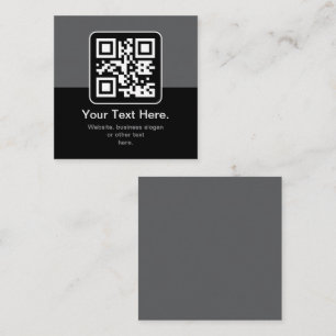Carte D'accompagnement Code QR scannable moderne Noir Gris & Blanc