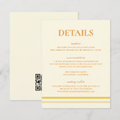 Carte D'accompagnement Code QR simple des détails de mariage jaune beurre (Devant / Derrière)