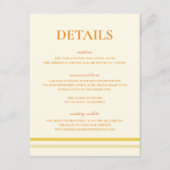 Carte D'accompagnement Code QR simple des détails de mariage jaune beurre (Devant)