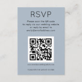 Carte D'accompagnement Code QR simple Dusty Blue Wedding RSVP (Devant)