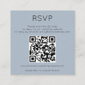 Carte D'accompagnement Code QR simple Dusty Blue Wedding RSVP Enclôture C (Devant)