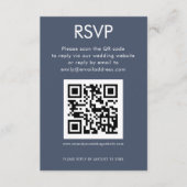 Carte D'accompagnement Code QR simple Dusty Marine Blue Wedding RSVP (Devant)