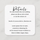 Carte D'accompagnement Code QR simple et élégant (Devant)