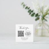Carte D'accompagnement Code QR simple et Merci de logo d'entreprise (Debout devant)