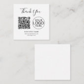 Carte D'accompagnement Code QR simple et Merci de logo d'entreprise (Devant / Derrière)