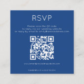 Carte D'accompagnement Code QR simple Mariage bleu RSVP (Devant)