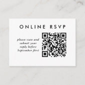 Carte D'accompagnement Code QR simple Mariage en ligne RSVP (Devant)