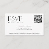 Carte D'accompagnement Code QR simple mariage noir et blanc en ligne RSVP (Devant)