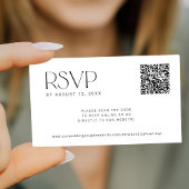 Carte D'accompagnement Code QR simple mariage noir et blanc en ligne RSVP