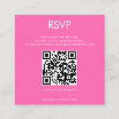 Carte D'accompagnement Code QR simple Mariage rose chaud RSVP (Devant)