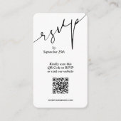 Carte D'accompagnement Code QR simple pour mariage (Devant)