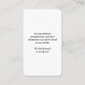 Carte D'accompagnement Code QR simple pour mariage (Dos)