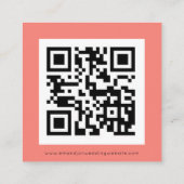 Carte D'accompagnement Code QR simple Rose de corail mariage RSVP Enclôtu (Dos)