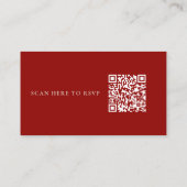 Carte D'accompagnement Code QR simple rouge rubis blanc pour réponse de m (Dos)