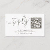 Carte D'accompagnement Code QR simple RSVP Online Calligraphy Script (Devant)