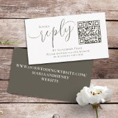 Carte D'accompagnement Code QR simple RSVP Online Calligraphy Script